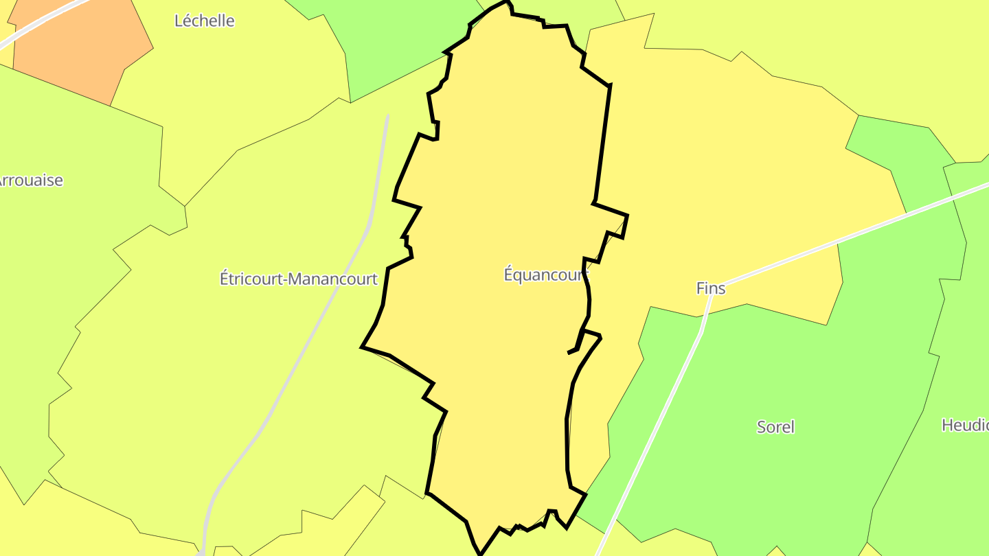 Carte des prix de l'immobilier Équancourt