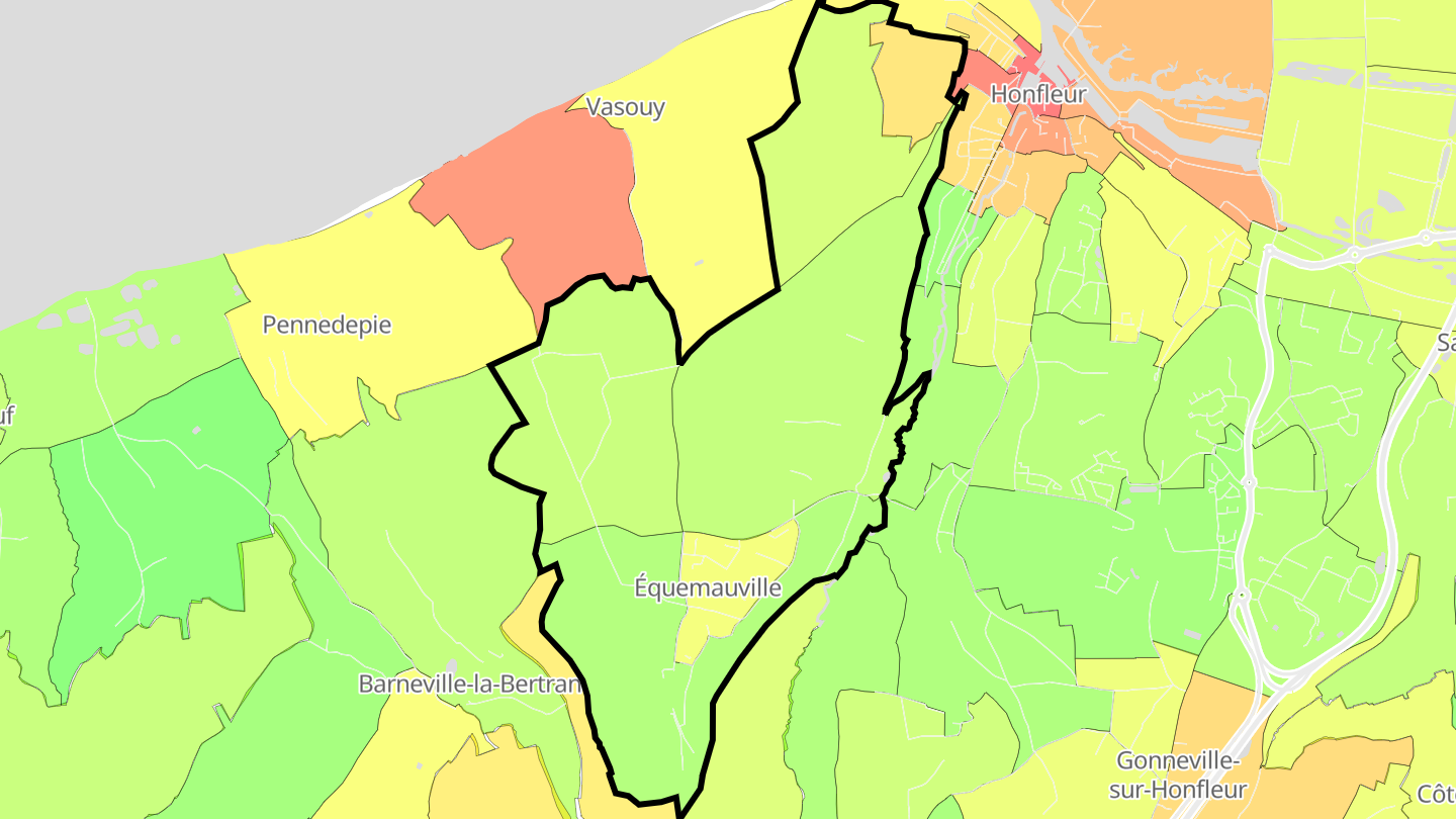 Carte des prix de l'immobilier Équemauville