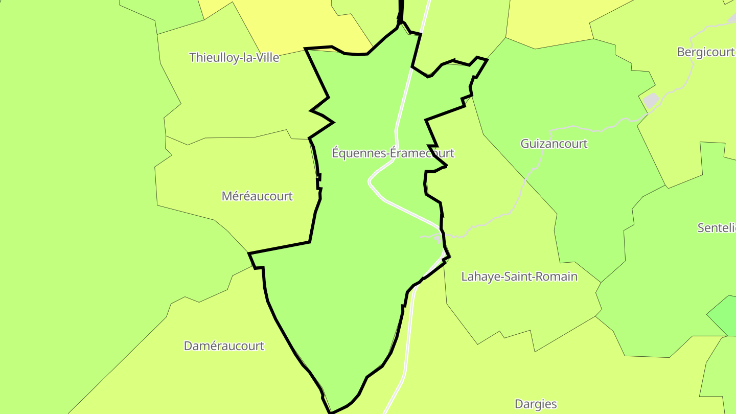 Carte des prix de l'immobilier Équennes-Éramecourt