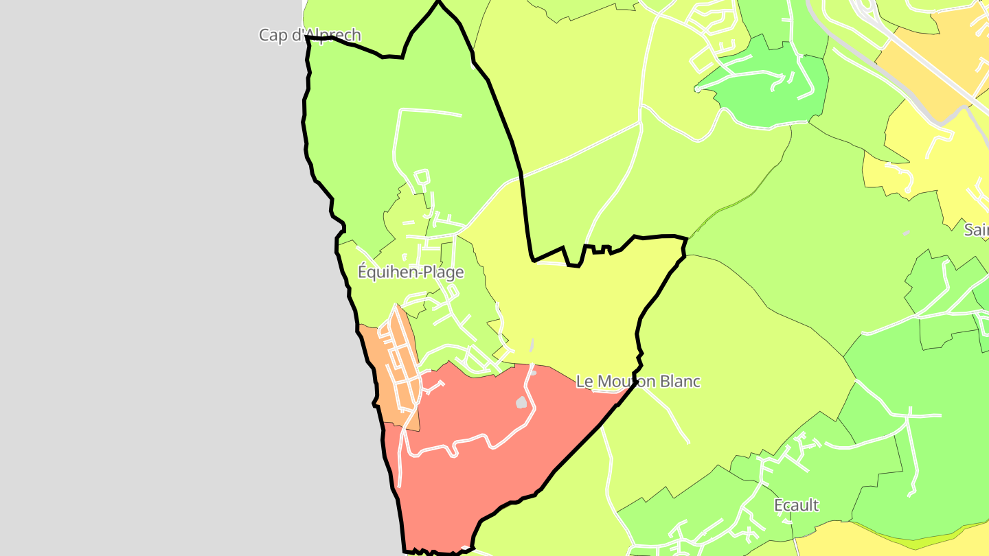 Carte des prix de l'immobilier Équihen-Plage
