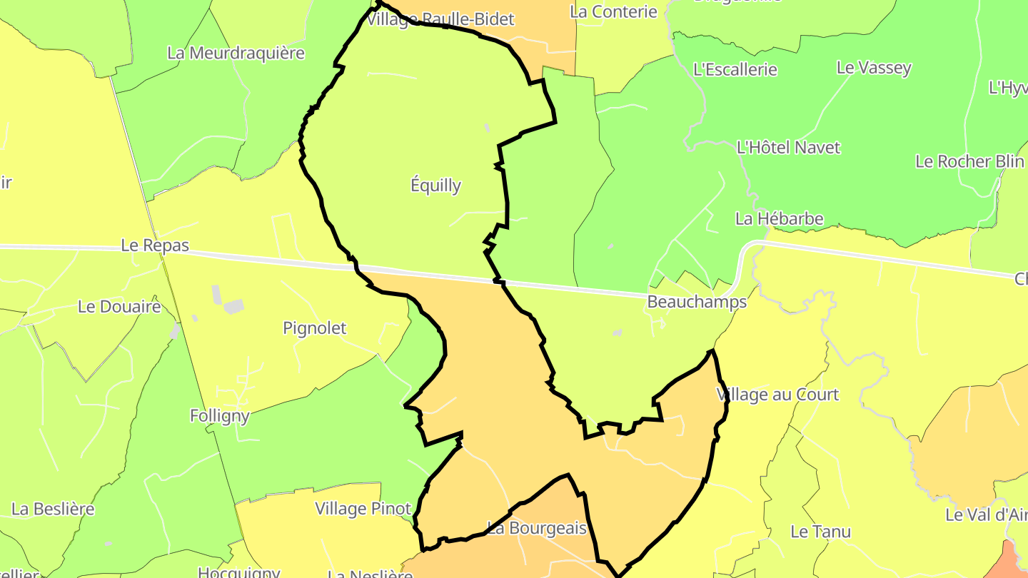 Carte des prix de l'immobilier Équilly