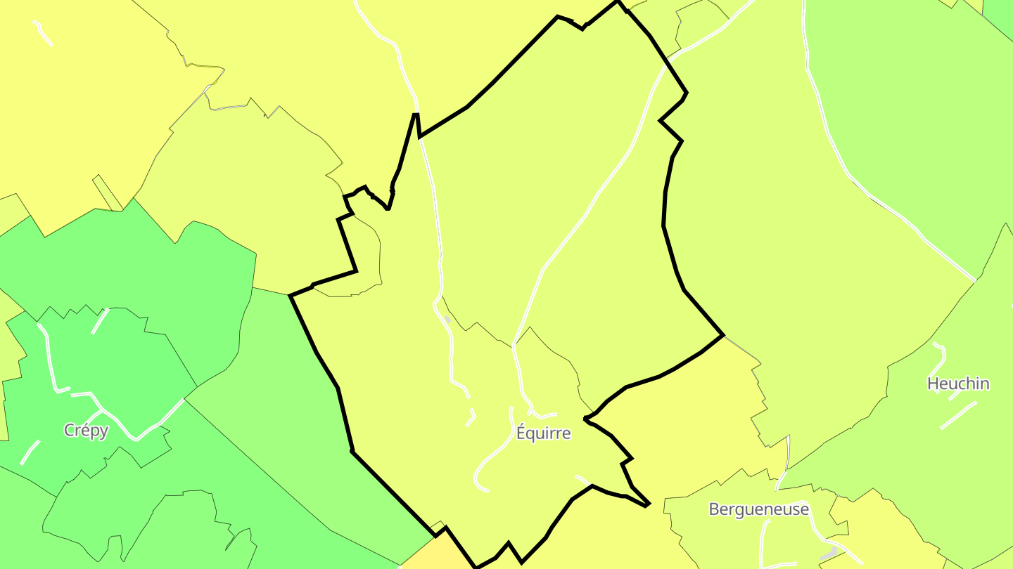 Carte des prix de l'immobilier Équirre