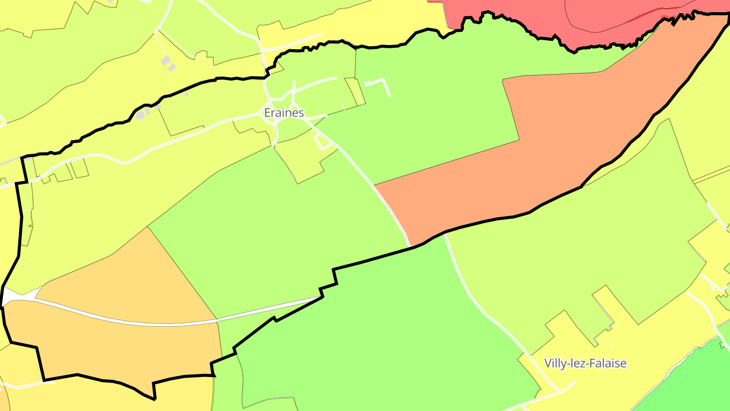 Carte des prix de l'immobilier Eraines