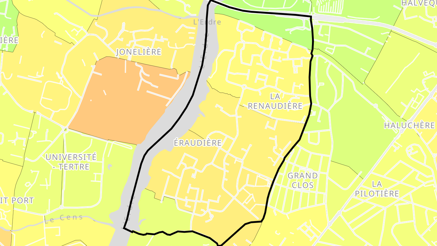 Carte des prix de l'immobilier Éraudière - Renaudière