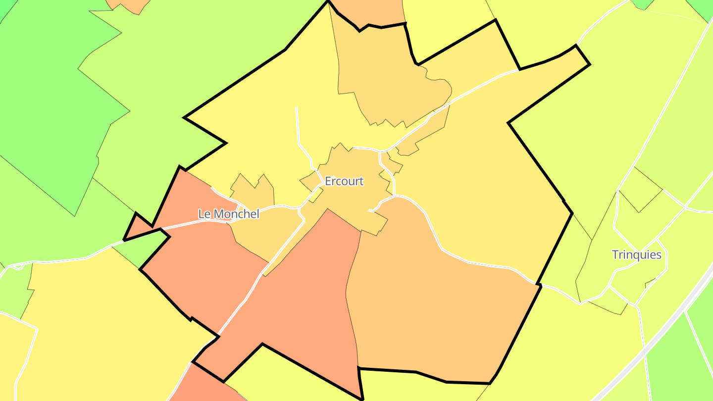 Carte des prix de l'immobilier Ercourt