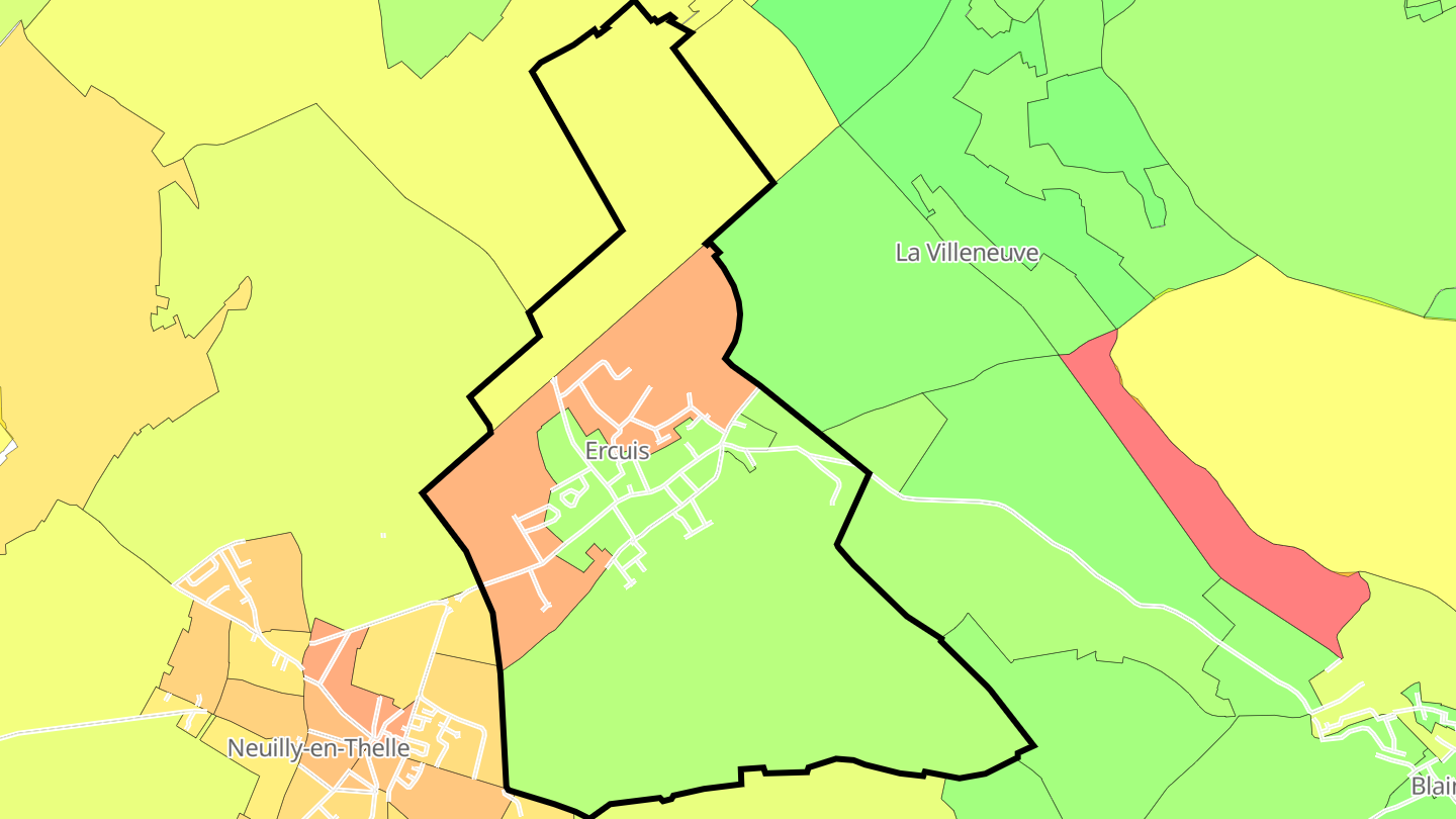 Carte des prix de l'immobilier Ercuis