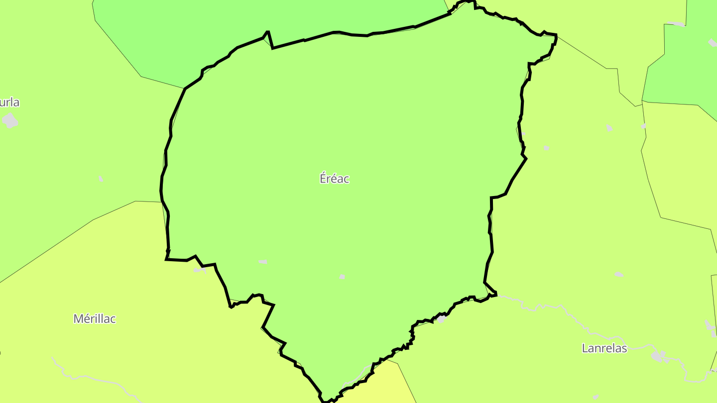 Carte des prix de l'immobilier Éréac