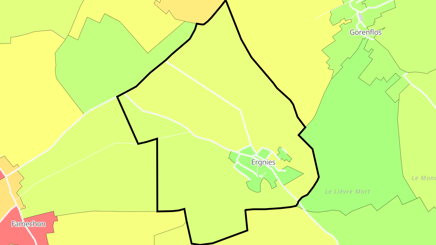 Carte des prix de l'immobilier Ergnies
