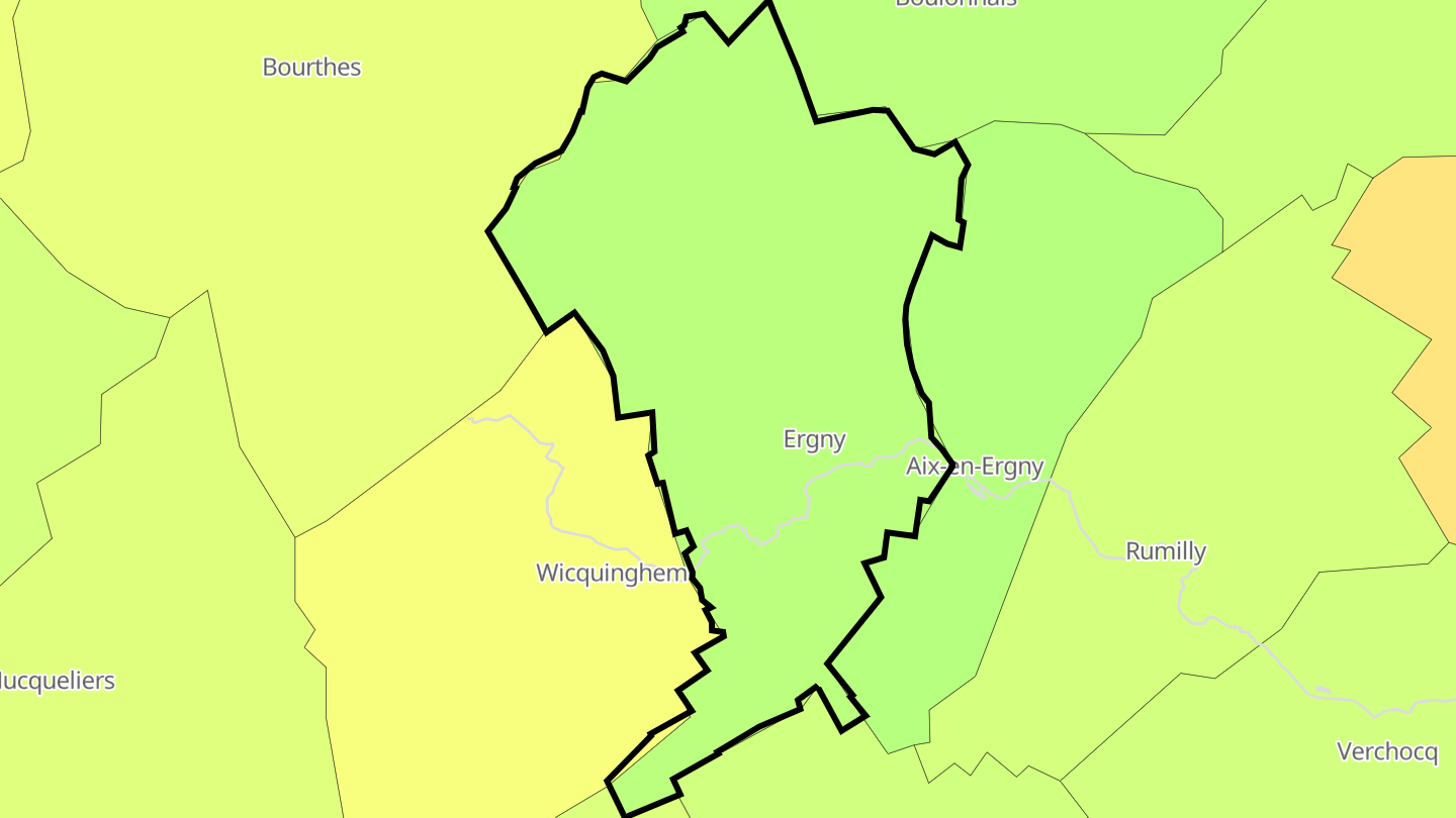 Carte des prix de l'immobilier Ergny