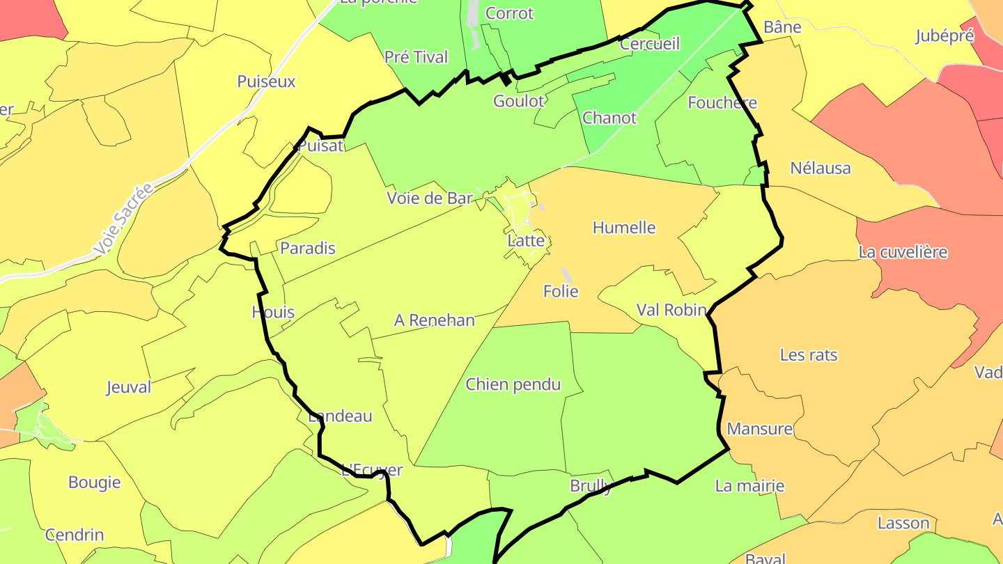 Carte des prix de l'immobilier Érize-Saint-Dizier