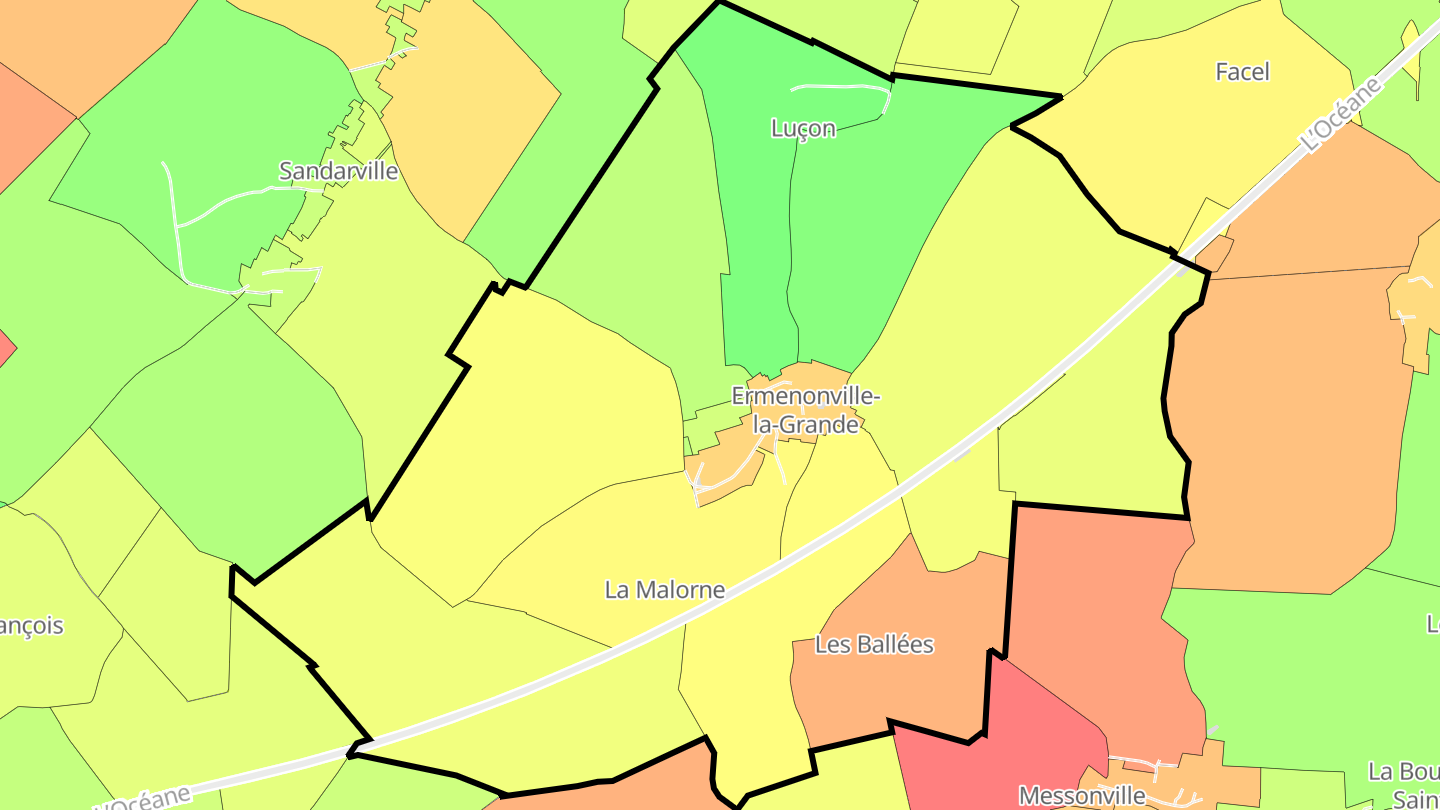 Carte des prix de l'immobilier Ermenonville-la-Grande