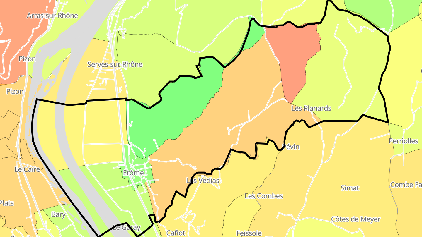 Carte des prix de l'immobilier Érôme