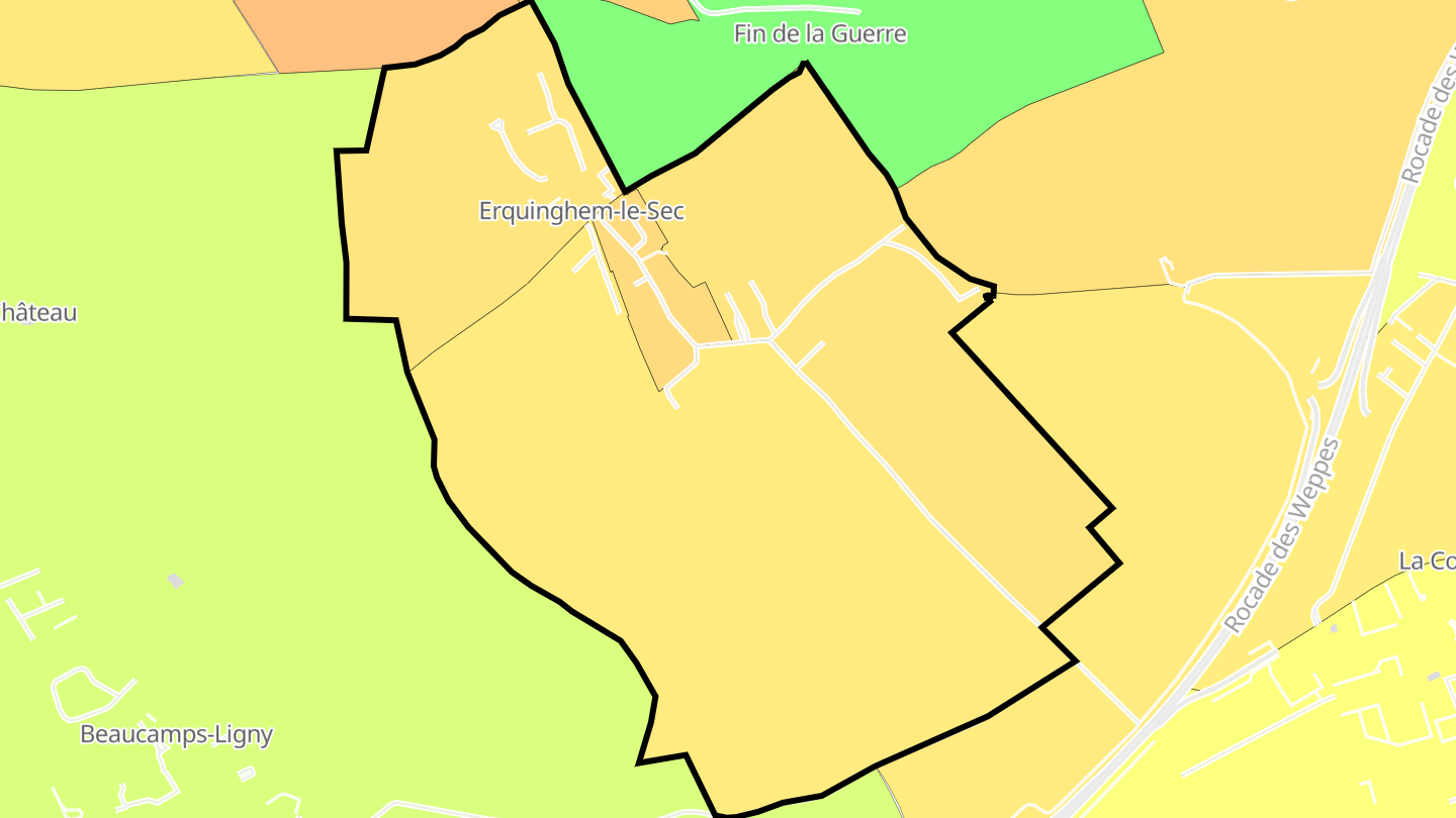 Carte des prix de l'immobilier Erquinghem-le-Sec