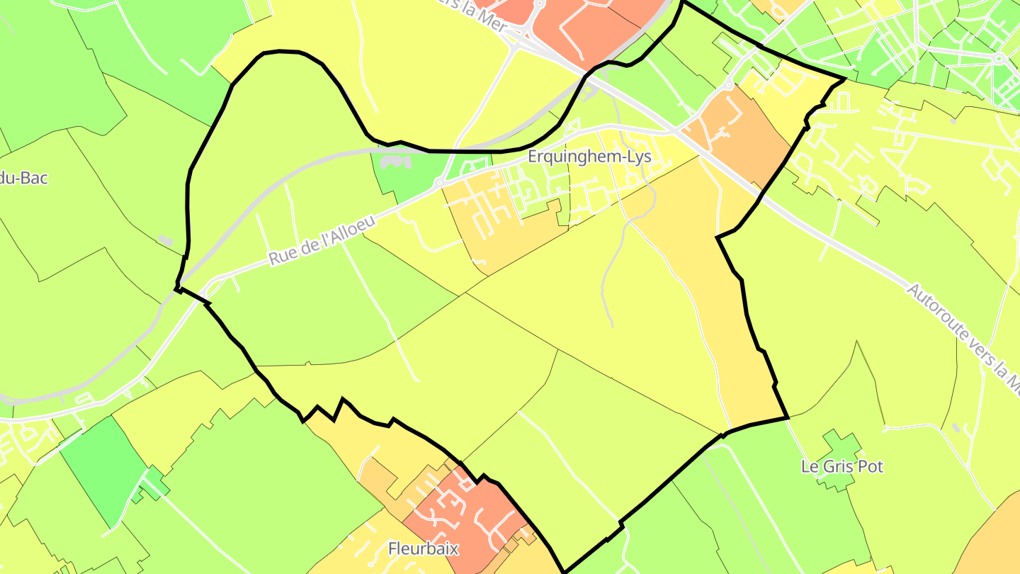 Carte des prix de l'immobilier Erquinghem-Lys