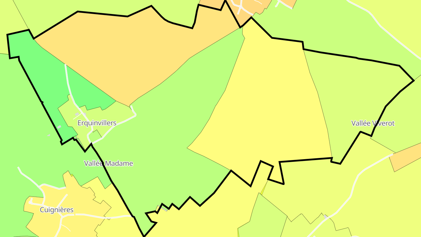 Carte des prix de l'immobilier Erquinvillers