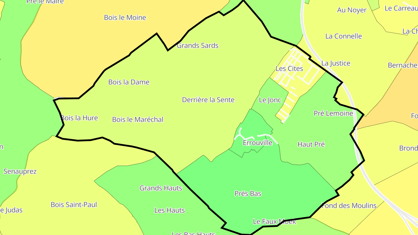 Carte des prix de l'immobilier Errouville