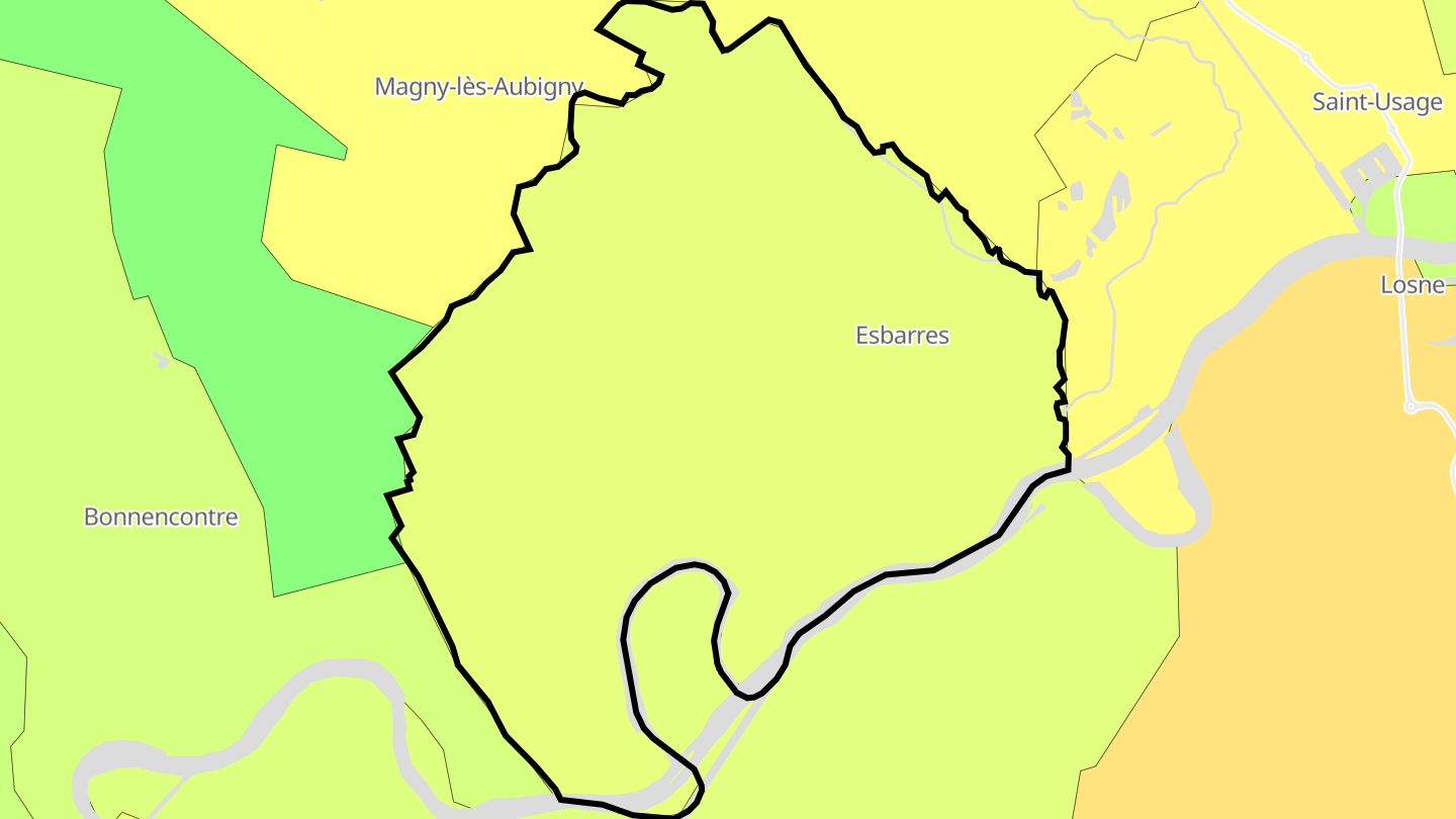 Carte des prix de l'immobilier Esbarres