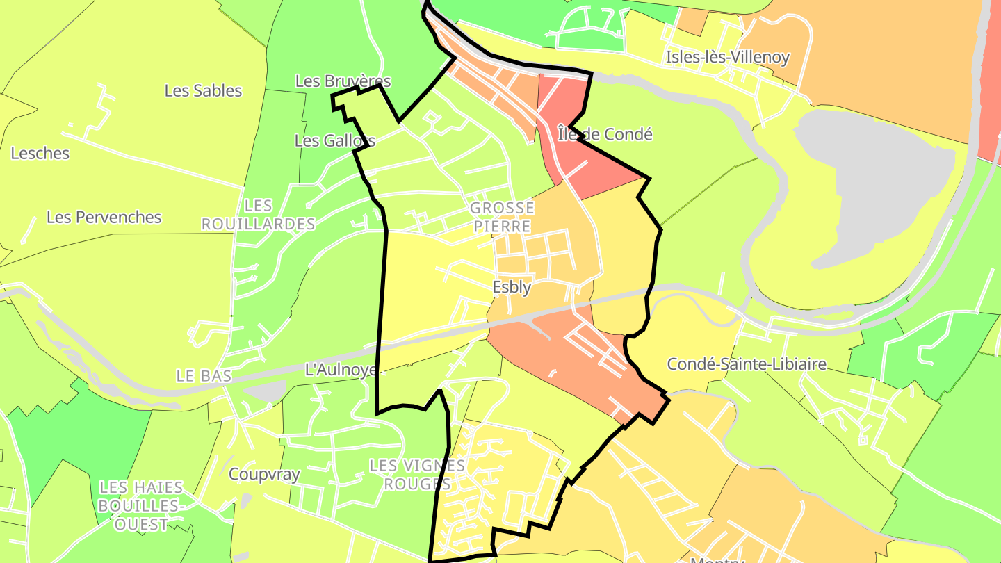 Carte des prix de l'immobilier Esbly