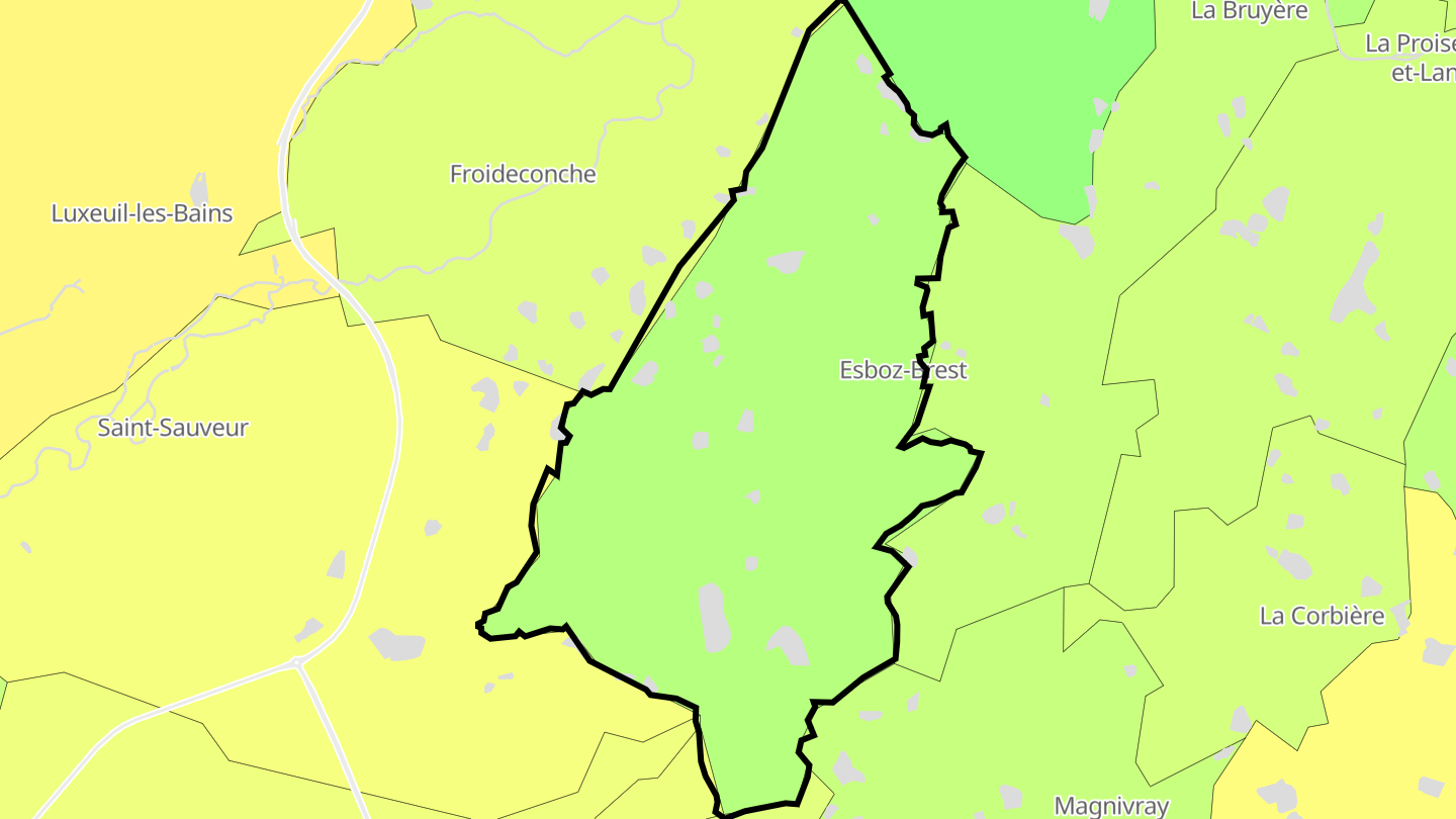 Carte des prix de l'immobilier Esboz-Brest