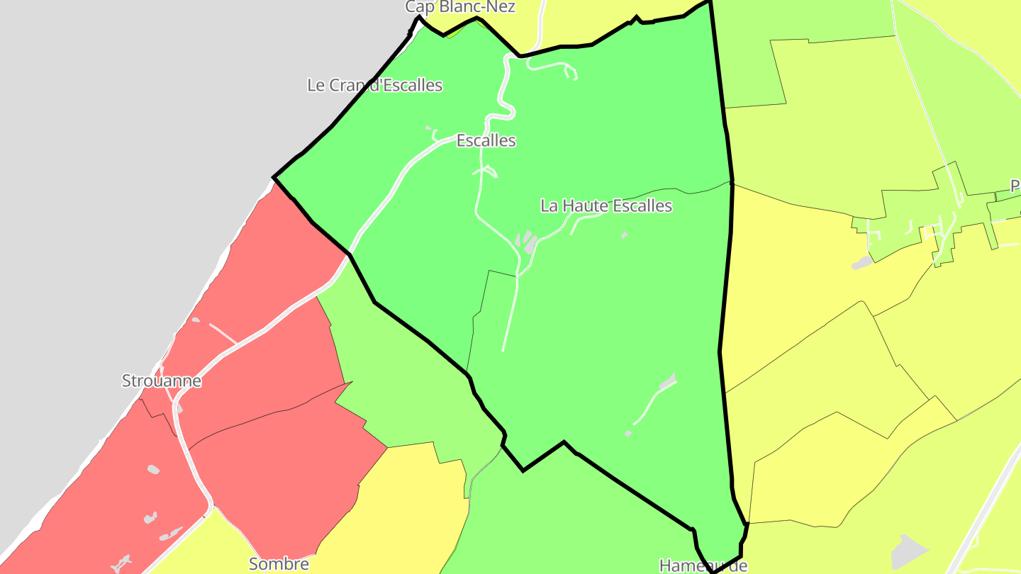 Carte des prix de l'immobilier Escalles