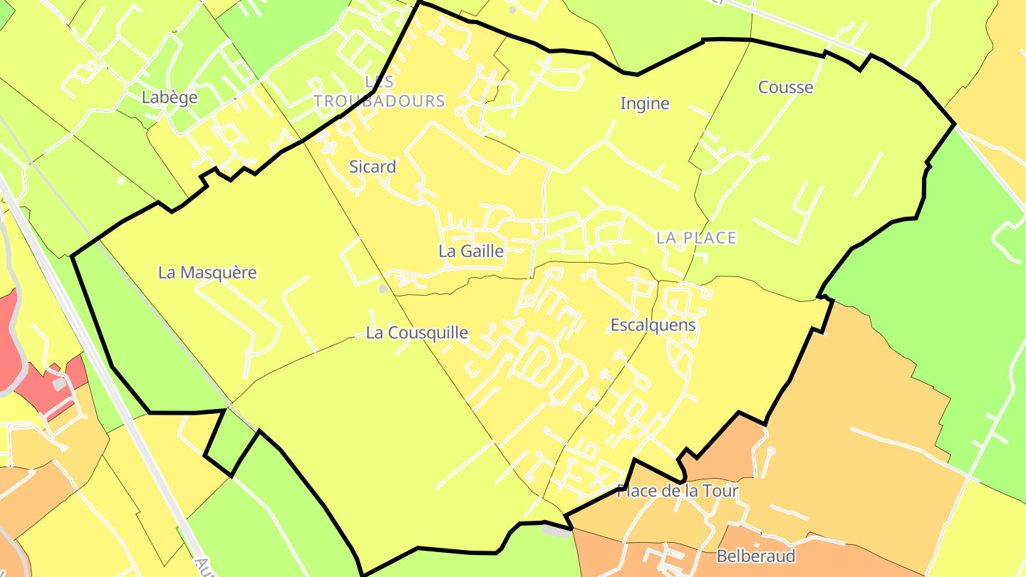 Carte des prix de l'immobilier Escalquens
