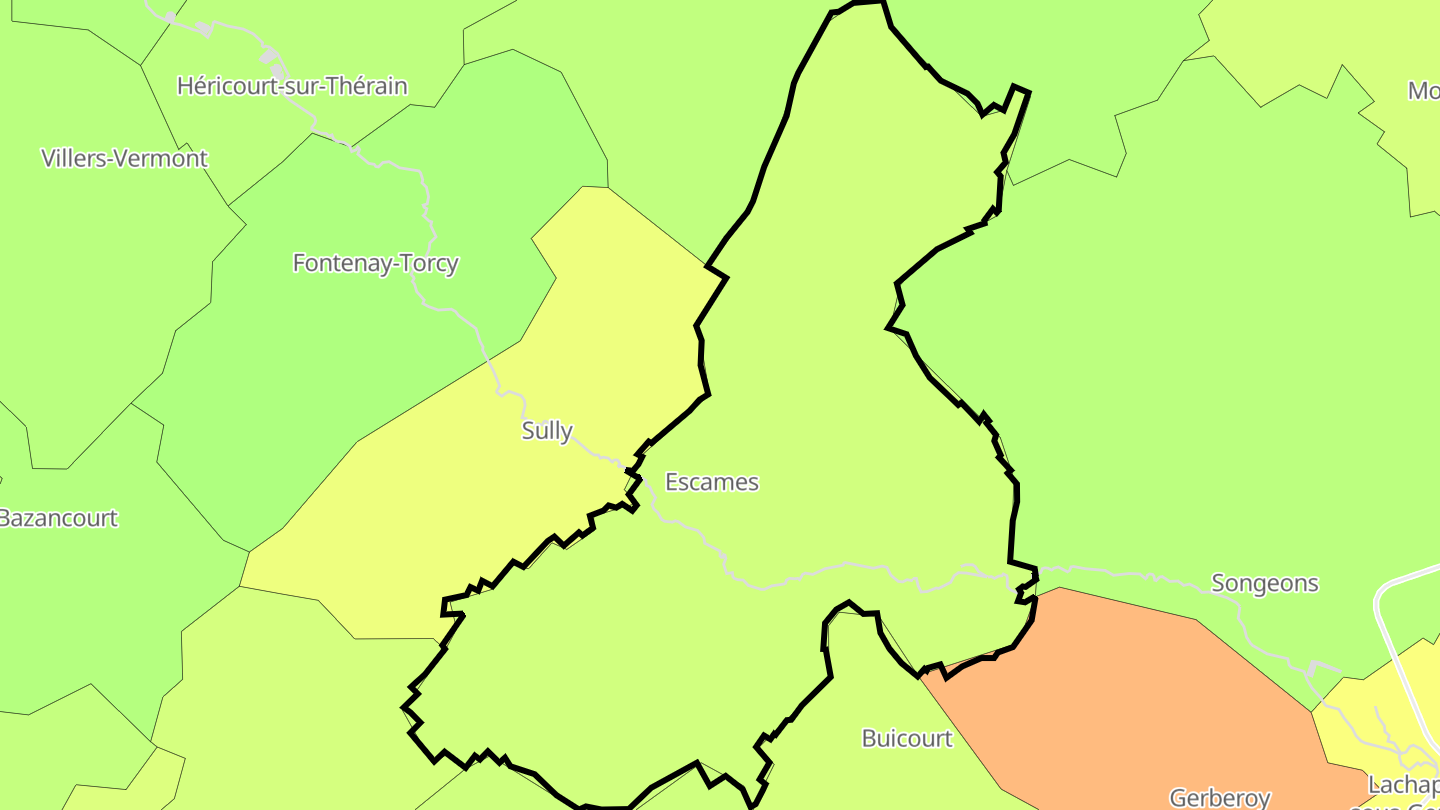 Carte des prix de l'immobilier Escames