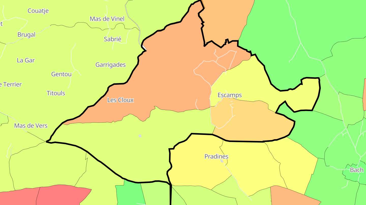 Carte des prix de l'immobilier Escamps