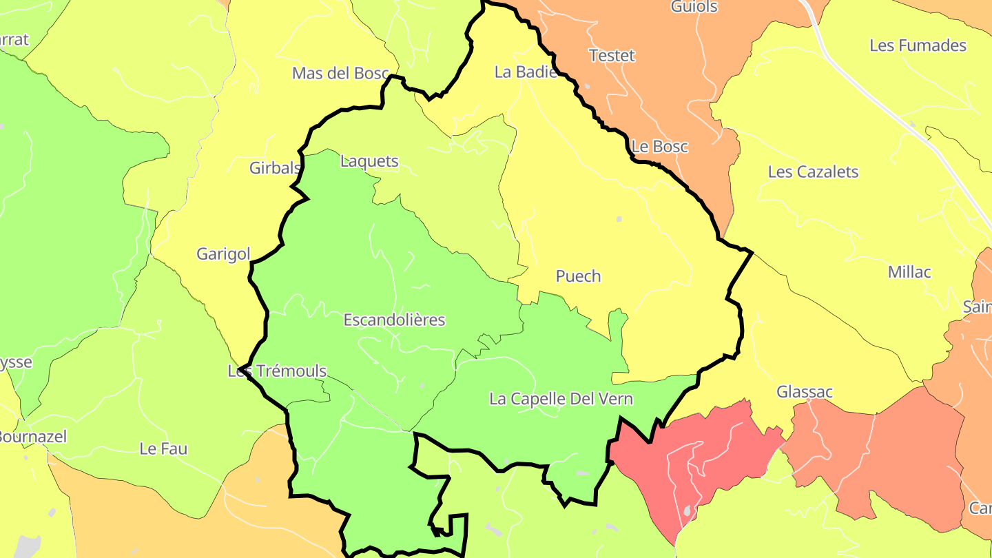 Carte des prix de l'immobilier Escandolières