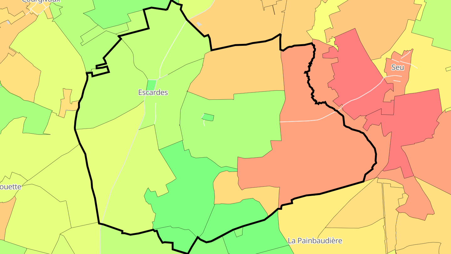 Carte des prix de l'immobilier Escardes