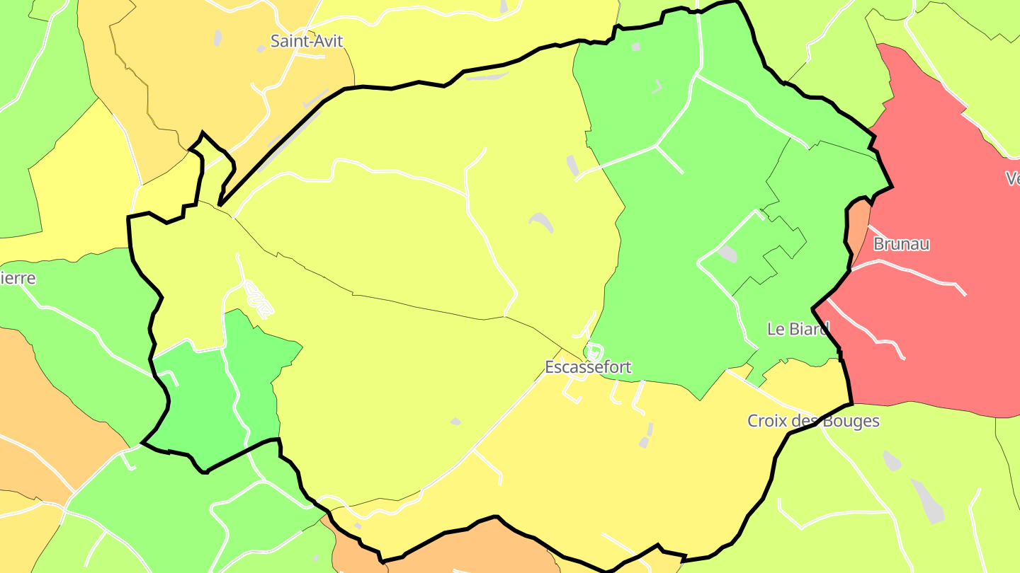 Carte des prix de l'immobilier Escassefort