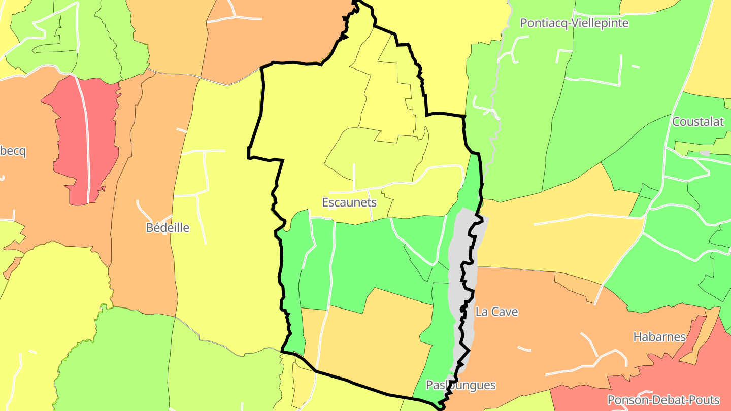 Carte des prix de l'immobilier Escaunets