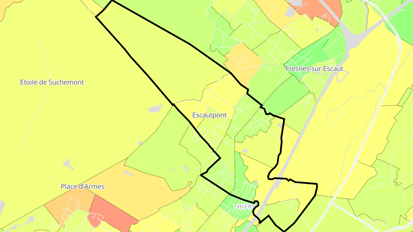 Carte des prix de l'immobilier Escautpont