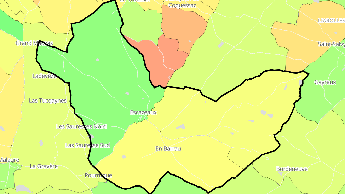 Carte des prix de l'immobilier Escazeaux