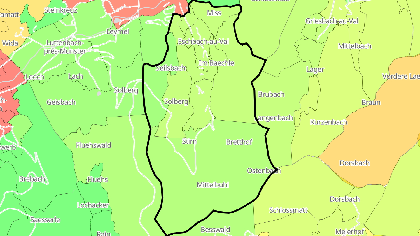 Carte des prix de l'immobilier Eschbach-au-Val