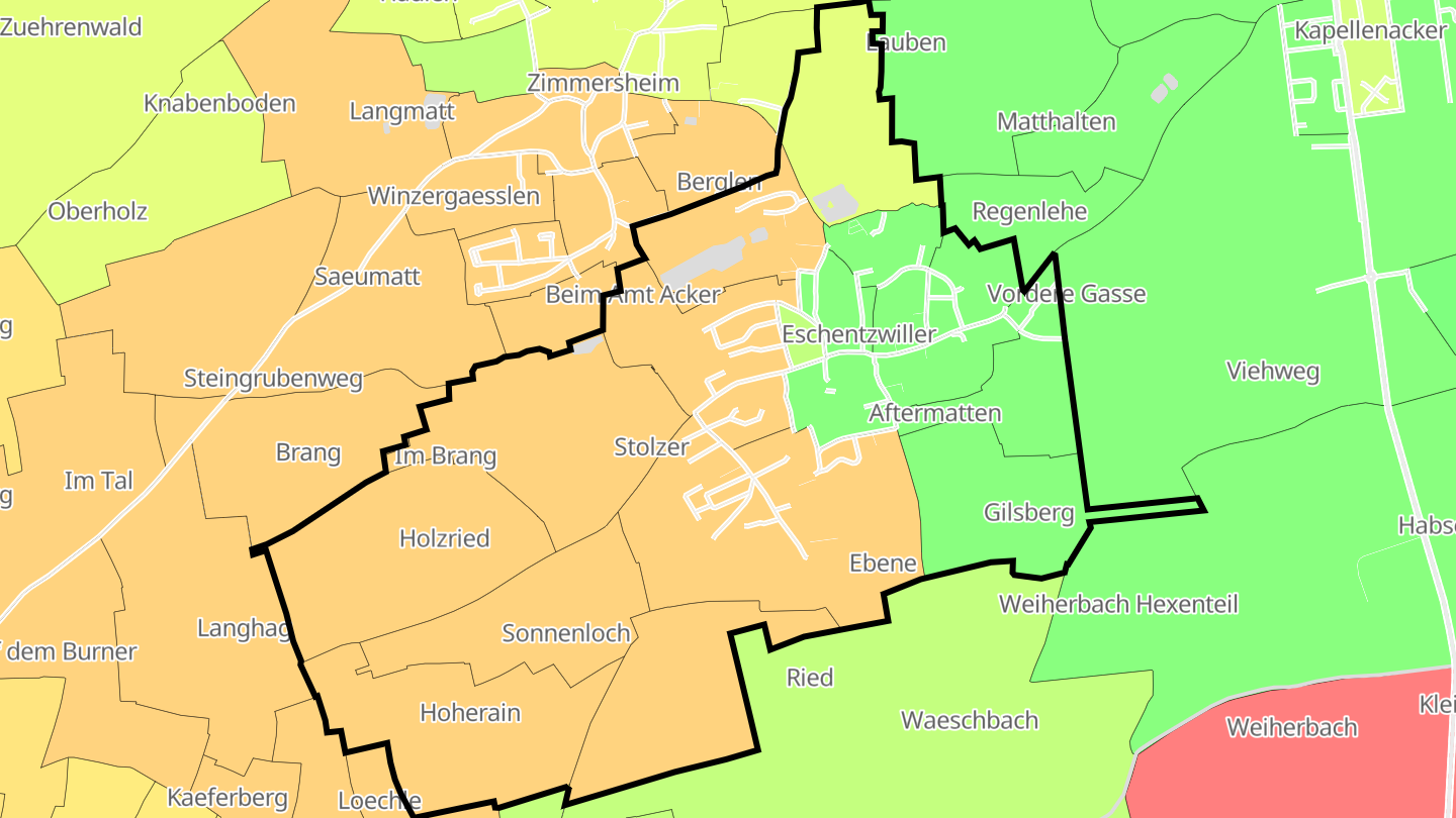 Carte des prix de l'immobilier Eschentzwiller