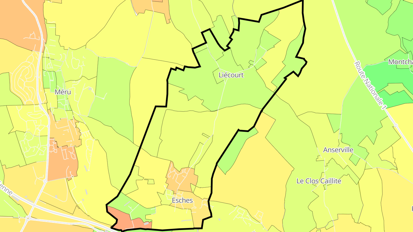 Carte des prix de l'immobilier Esches