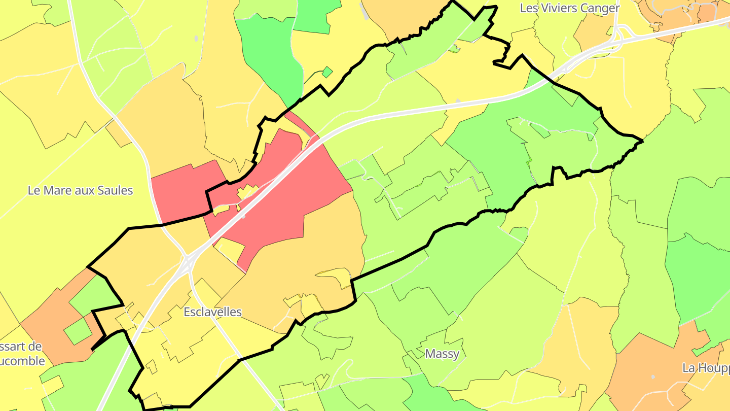 Carte des prix de l'immobilier Esclavelles