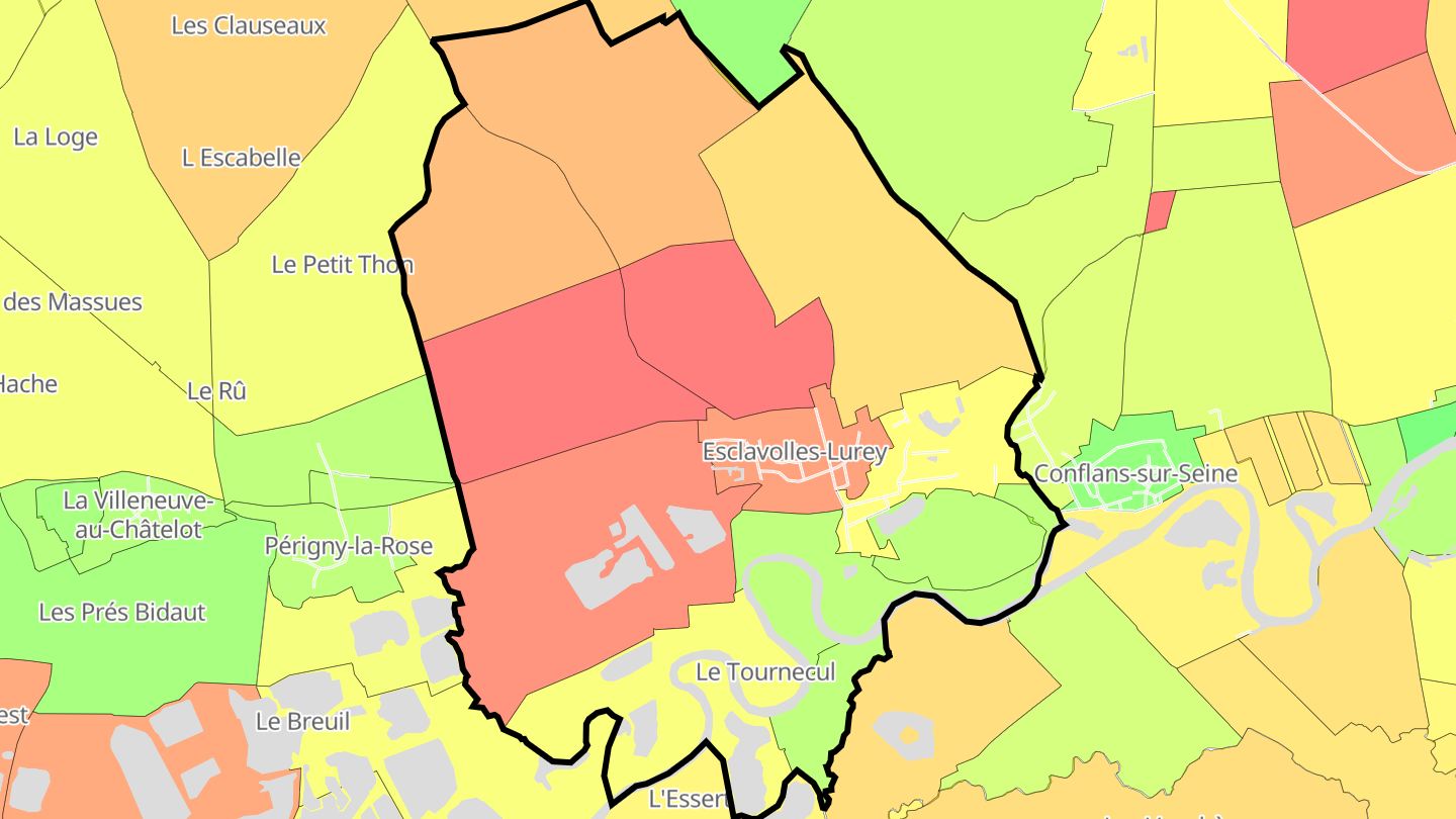 Carte des prix de l'immobilier Esclavolles-Lurey