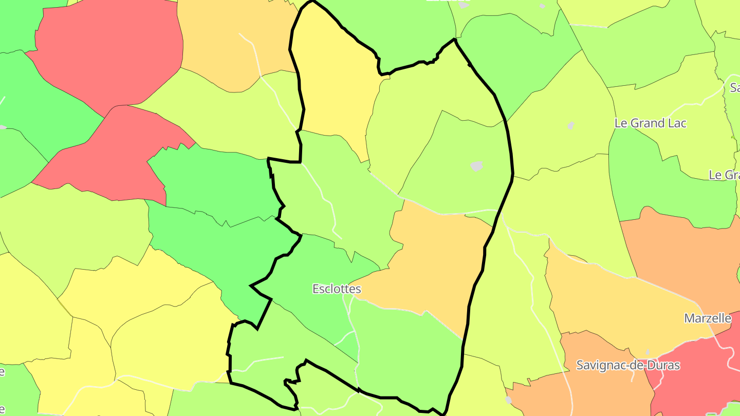 Carte des prix de l'immobilier Esclottes