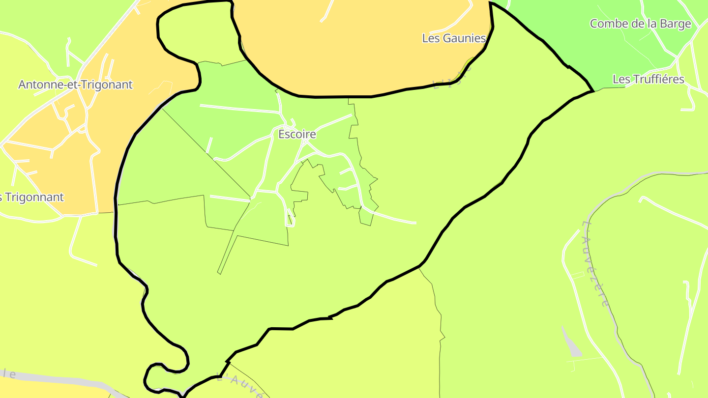 Carte des prix de l'immobilier Escoire