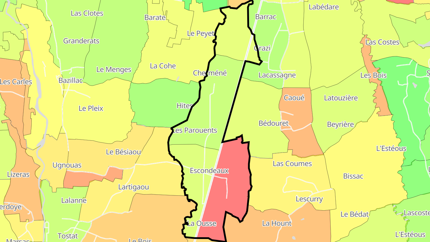 Carte des prix de l'immobilier Escondeaux