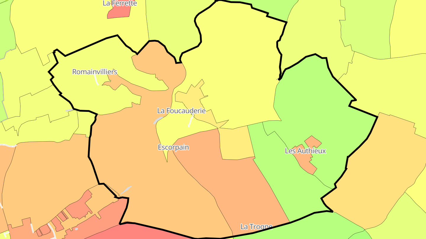 Carte des prix de l'immobilier Escorpain