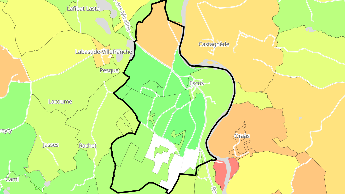 Carte des prix de l'immobilier Escos