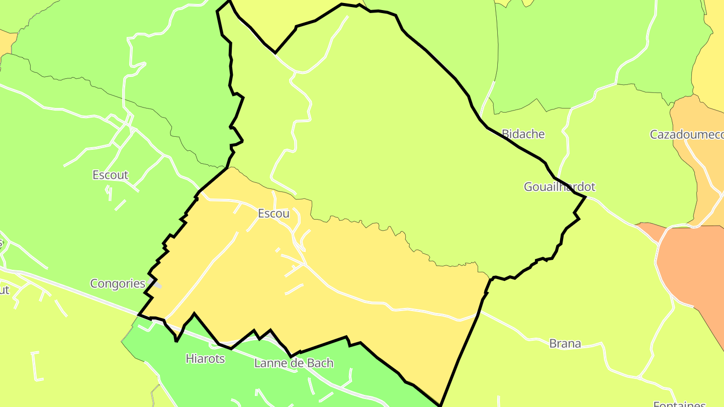 Carte des prix de l'immobilier Escou