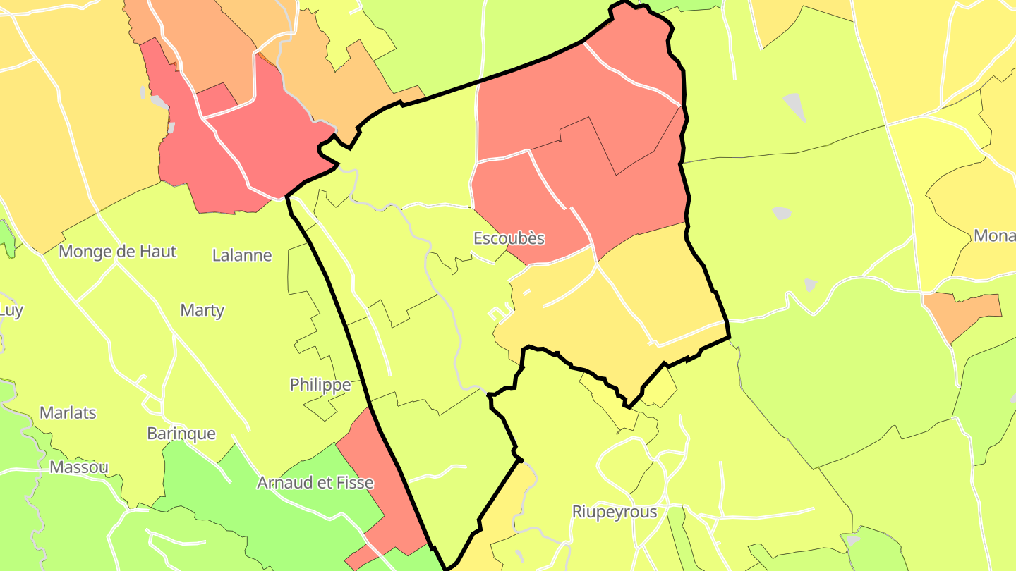 Carte des prix de l'immobilier Escoubès