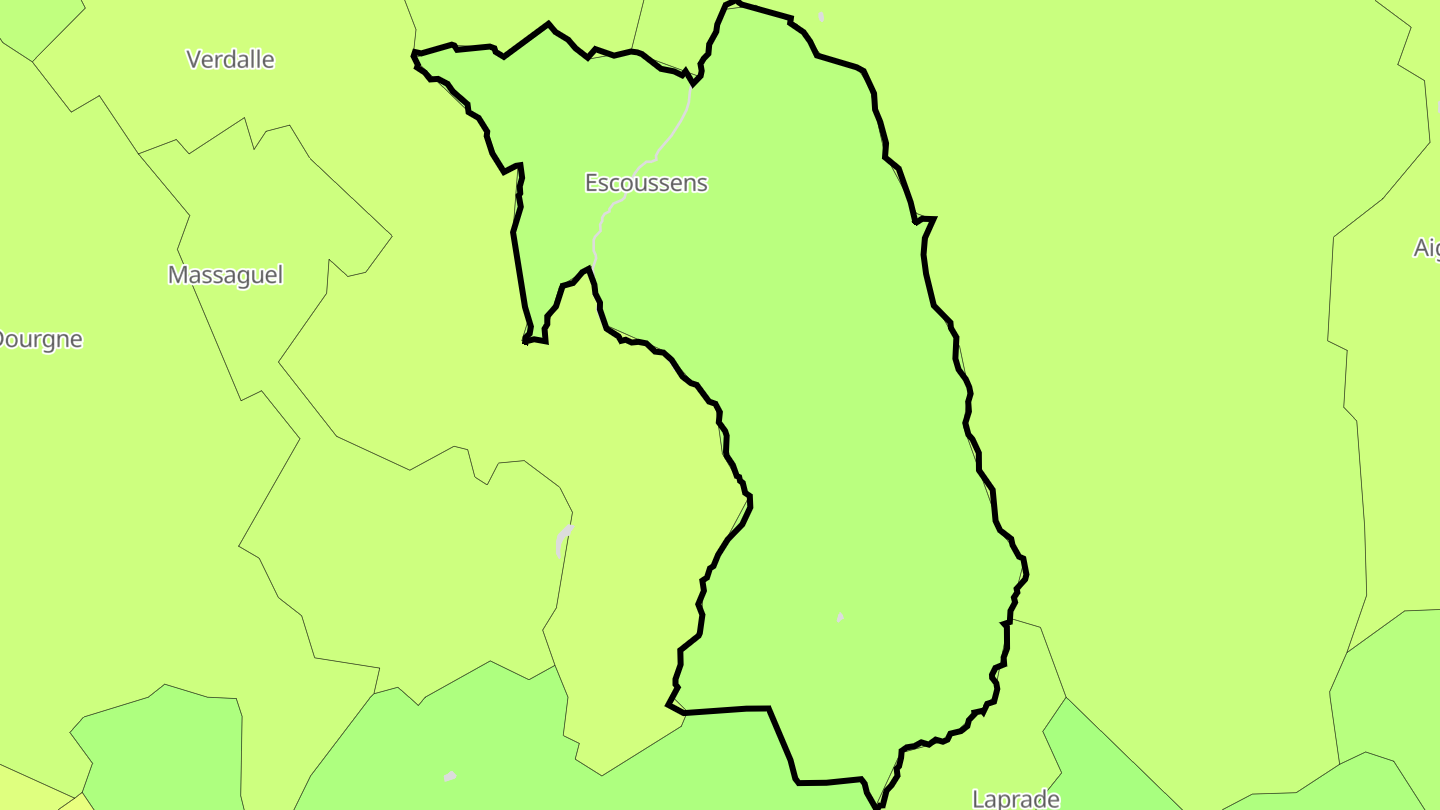 Carte des prix de l'immobilier Escoussens