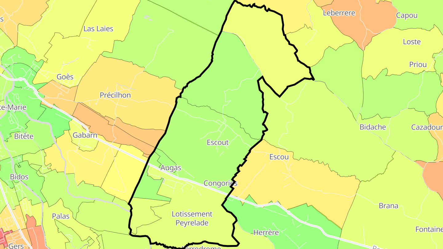 Carte des prix de l'immobilier Escout