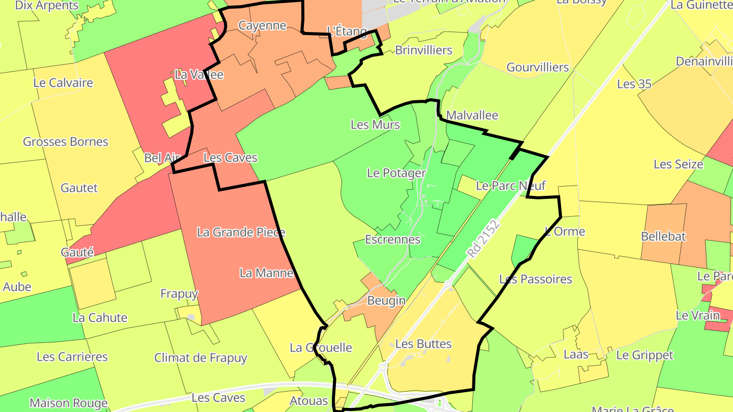 Carte des prix de l'immobilier Escrennes