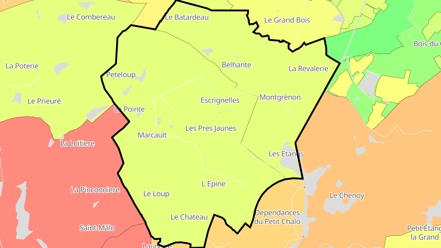 Carte des prix de l'immobilier Escrignelles