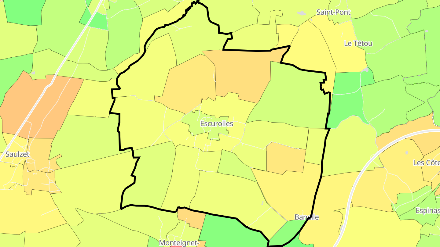Carte des prix de l'immobilier Escurolles